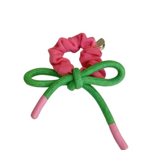 Green And Pink Rope Bow Knot Hair Scrunchie/ Hair Tie