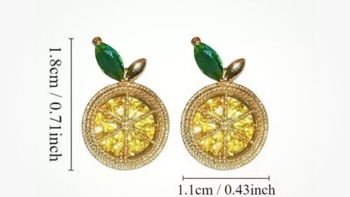 Yellow Lemon Cubic Zirconia Stud Earring