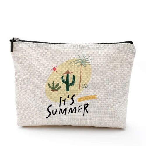 It’s Summer Cactus Linen Storage Makeup Bag