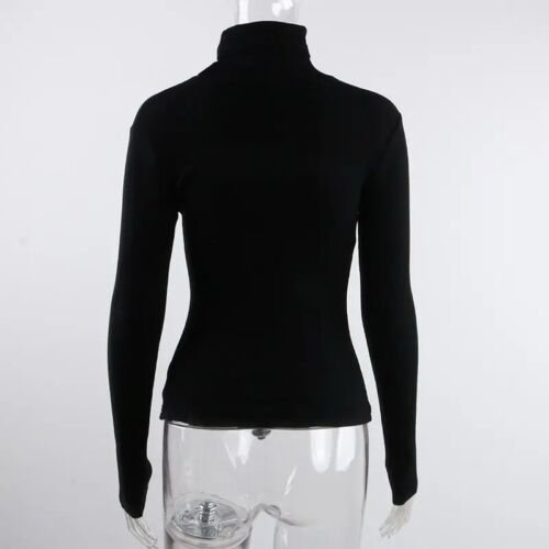 Black Turtle Neck Women’s Sweater With Cutout Size M