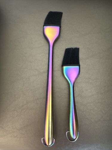 Multicolored Stainless Steel Small And Large Basting Brush Set