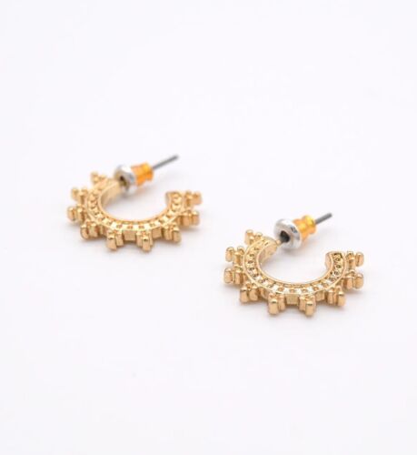 Gold Spikes Mini Hoop Earring