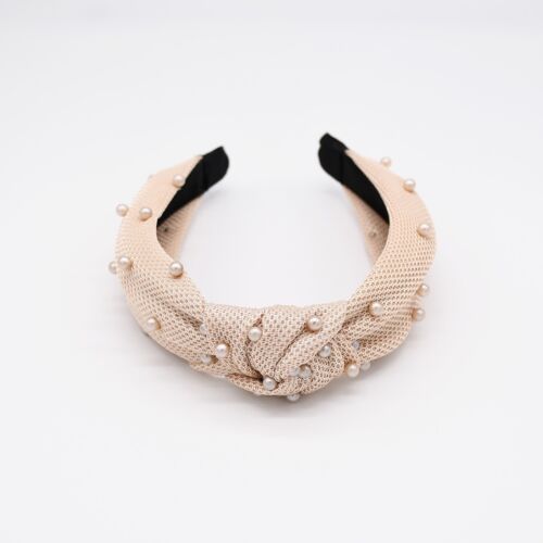 Neutral/Cream pearls knot headband/Hairband