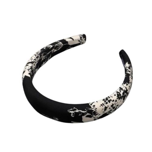 Black And White Patterned Padded Headband