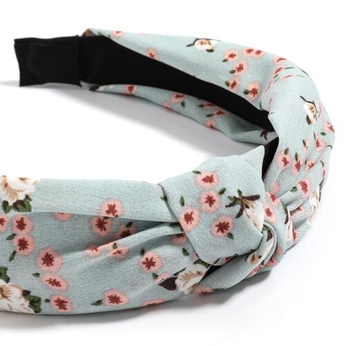 Baby Blue Floral Chiffon Vintage Style Headband