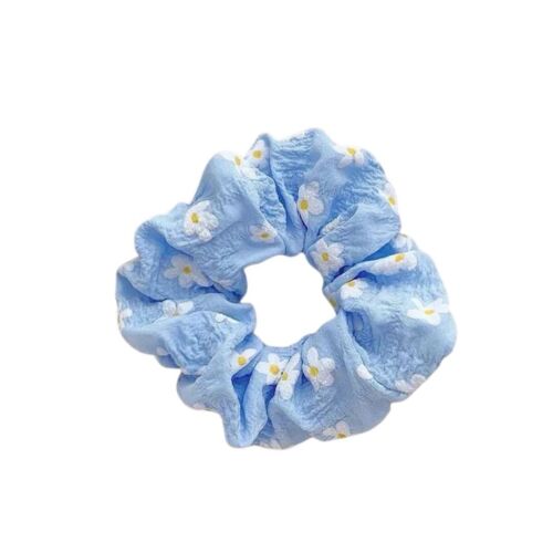 Colourful Daisy Flowers Hair Scrunchies 6 Piece  Set