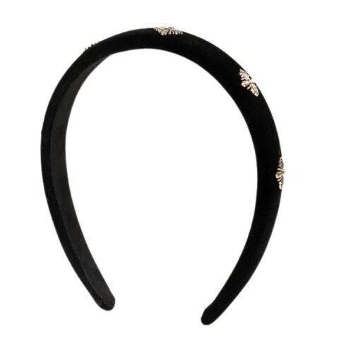 Black And Gold Bee Embellishments Velvet Base Hairband/Headband