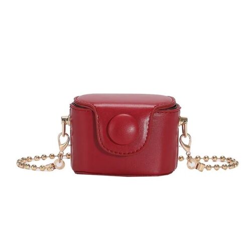 Red Faux Leather Mini Crossbody Bag/purse