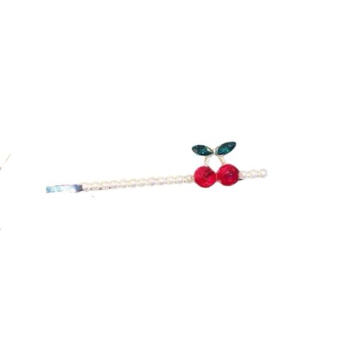 Pearls And Rhinestone Cherry Bobby Pin