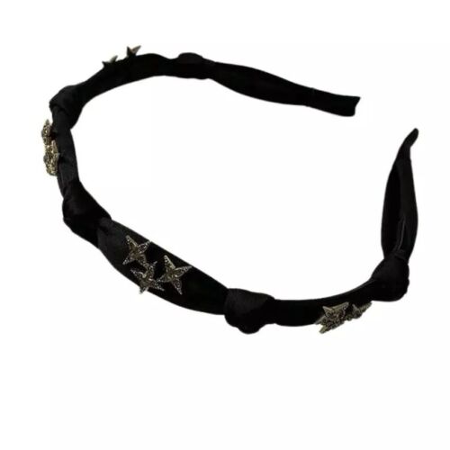 Black Minimalist Rhinestone Stars Hairband/Headband