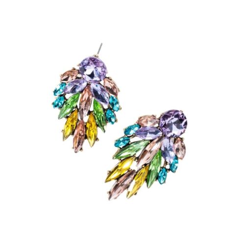 Lavender Beaded Cubic Zirconia Earring