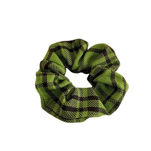 Plaid Green And Black Hair Scrunchie/ Hair Tie