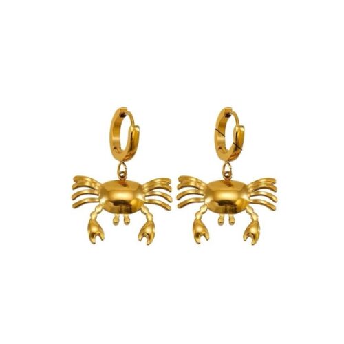 18k Gold Plated Stainless Steel Crab Hoop Earring