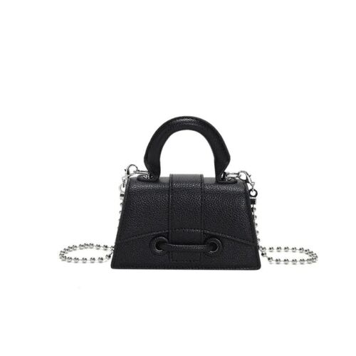 Woman Lady Faux Leather Black Mini Crossbody Bag/purse