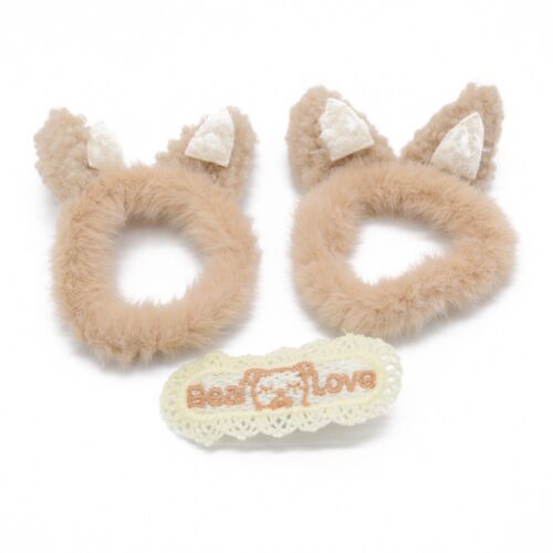 Beige Bear Collection 3 Piece Hairpiece Set