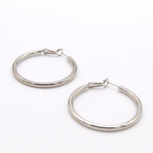 Silver Plain Hoop Earring