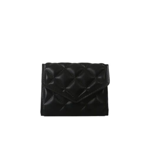 Black Card Holder Mini Quilted Wallet