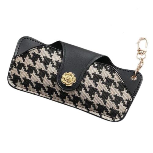 Black Houndstooth Glasses Pouch