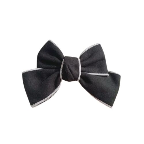 Black With White Border Handmade hair Barrette/ bow