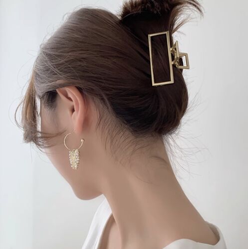 Square Style Matte Solid Gold Hair Claw