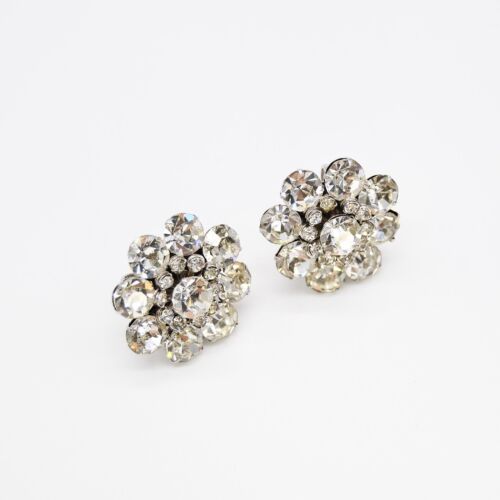 White Cubic Zirconia Flower Stud Earring