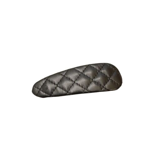 Black Faux Quilted Leather Hair Clip