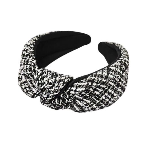 Black And White Tweed Knitted Headband