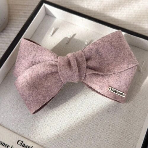 Pink Soft Fabric Handmade Hair Bow/Barrette