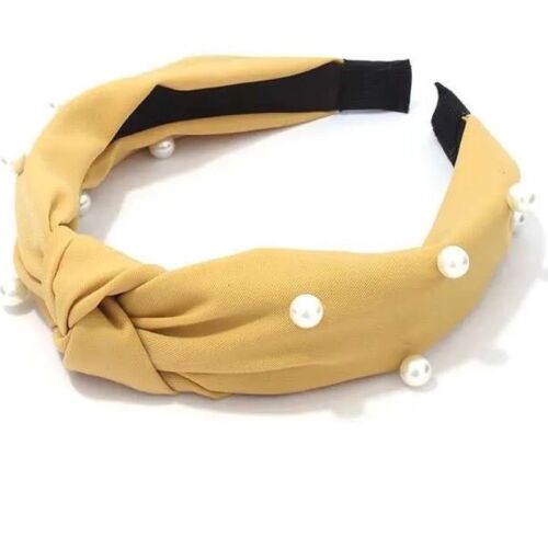 Mustard Pearl knot headband/Hairband