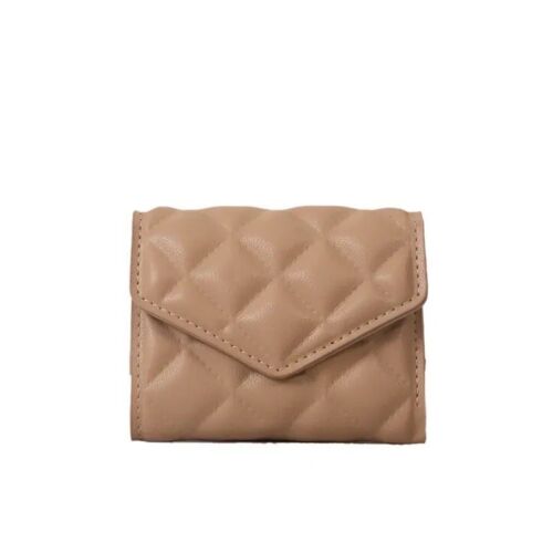 Beige/Khaki Card Holder Mini Quilted Wallet