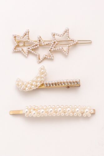 Pearl moon and stars Hair clip /Hairpiece/headpiece set