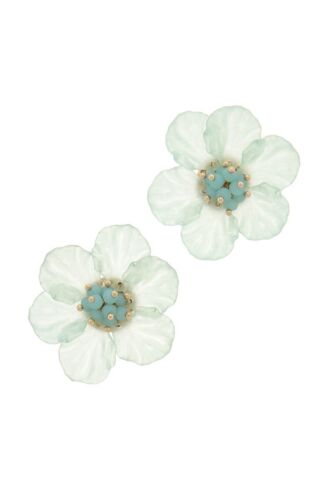 Beautiful Mint Green Floral beaded stud Earring