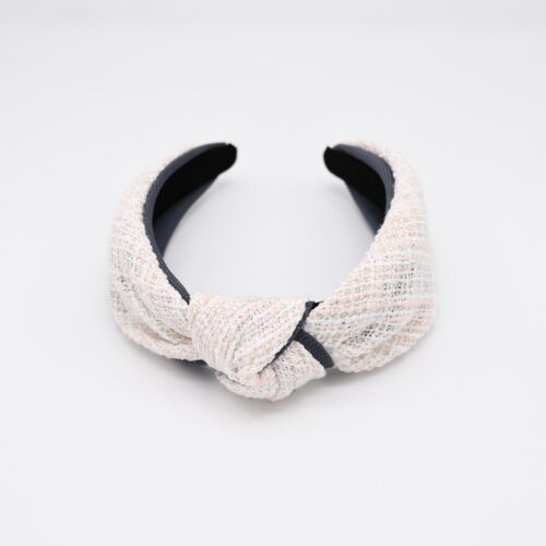 Pink And Grey Tweed Knitted Headband