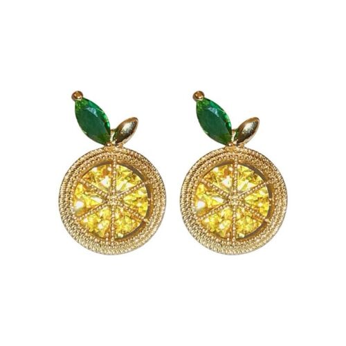 Yellow Lemon Cubic Zirconia Stud Earring