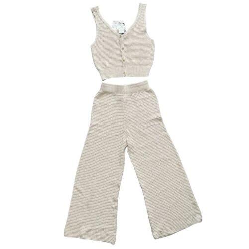 Beige Sincerely Jules Pants And Matching Top Set Size XS