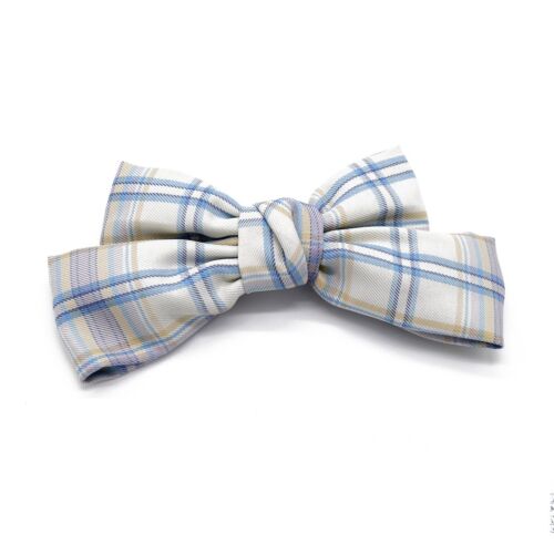 White And Blue Plaid Barrette/Hair Bow/ Hair Clip