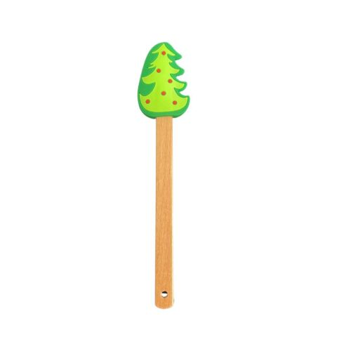 Christmas Tree Wooden Handle Silicone Scrapper/Baking Tools  Stirring Spatula