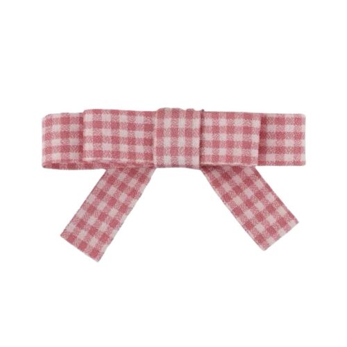 Plaid Pink And White Hair clip /Hairpiece Set