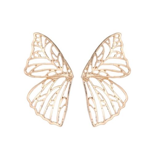 Gold Butterfly Drop Statement Earring