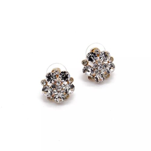 White Cubic Zirconia Flower Stud Earring