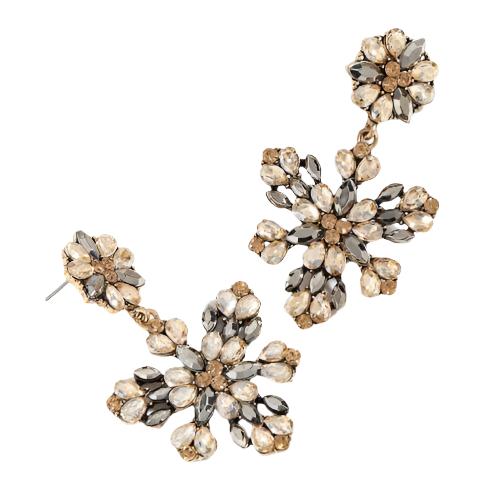 Beige And Neutrals Statement Cubic Zirconia Drop Earrings