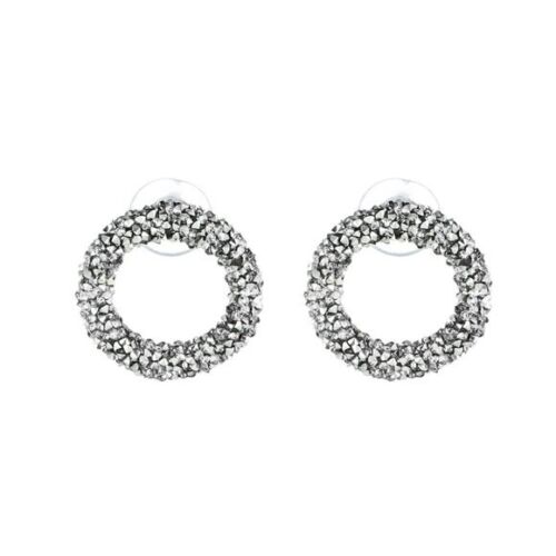 Silver Shiny Circle Stud Earrings