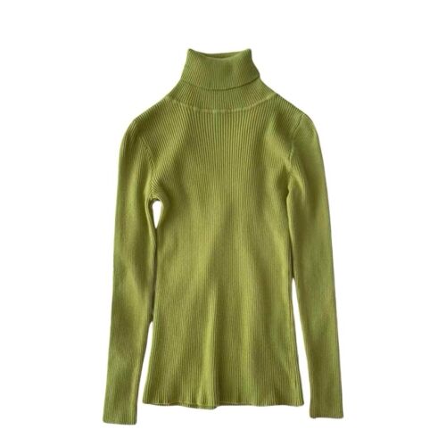 Lime Green Turtleneck Soft Knit Sweater