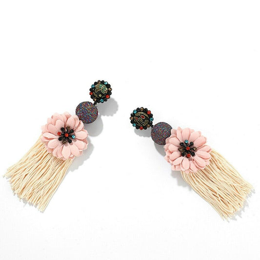 Fashion Floral Drop Tassel Earring