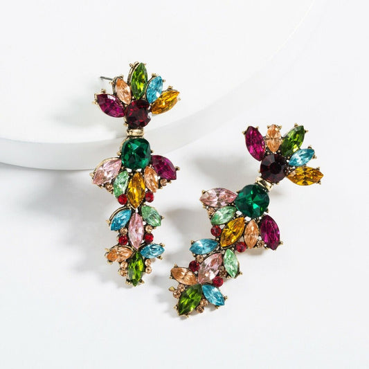 Colourful Statement Cubic Zirconia Earrings