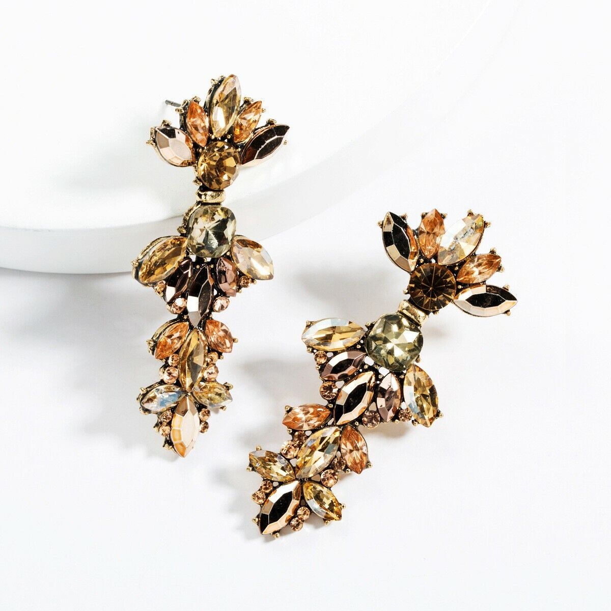 Statement Bronze Rhinestone Earring