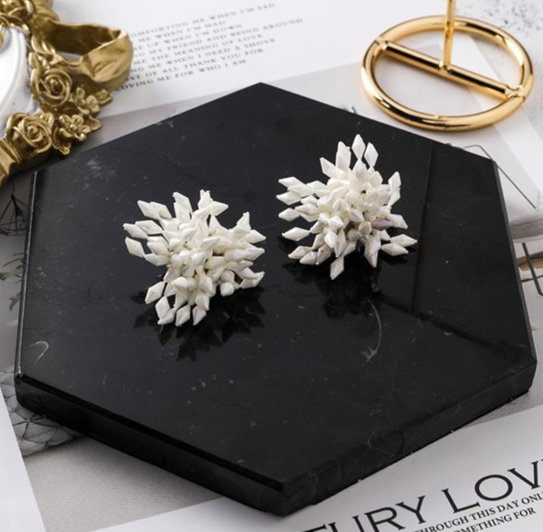 White/wedding/occasion Beaded Stud Earring