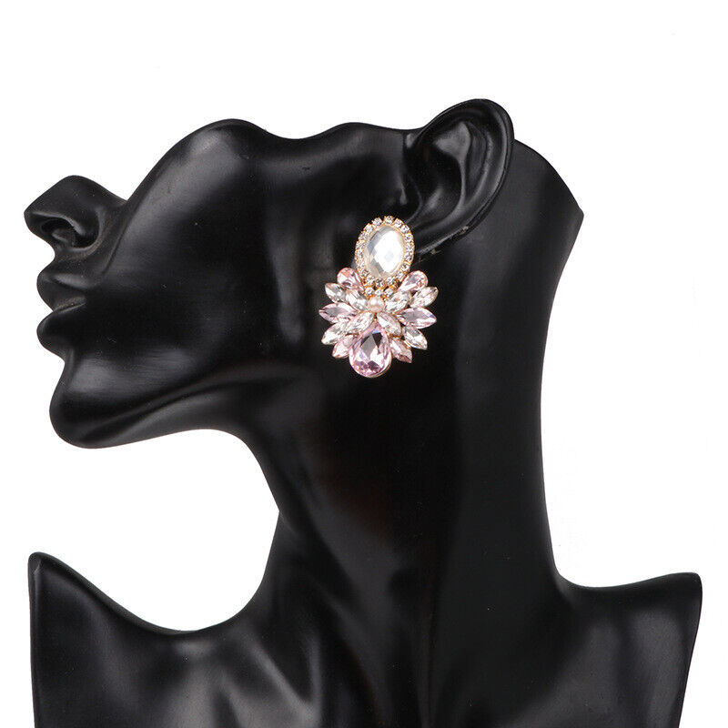 Pink Pearl Rhinestone Drop Earring