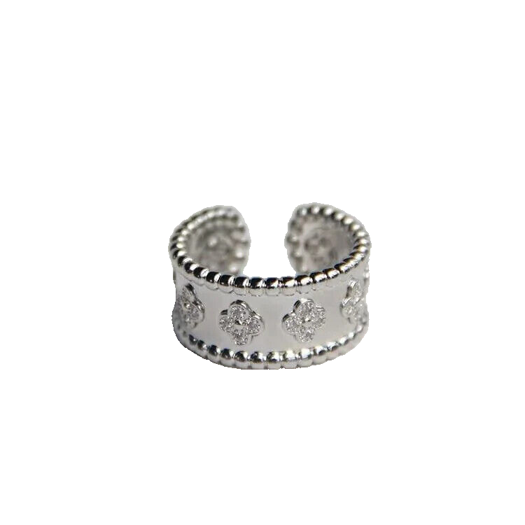 Silver Plated Copper Base Embedded Adjustable Ring