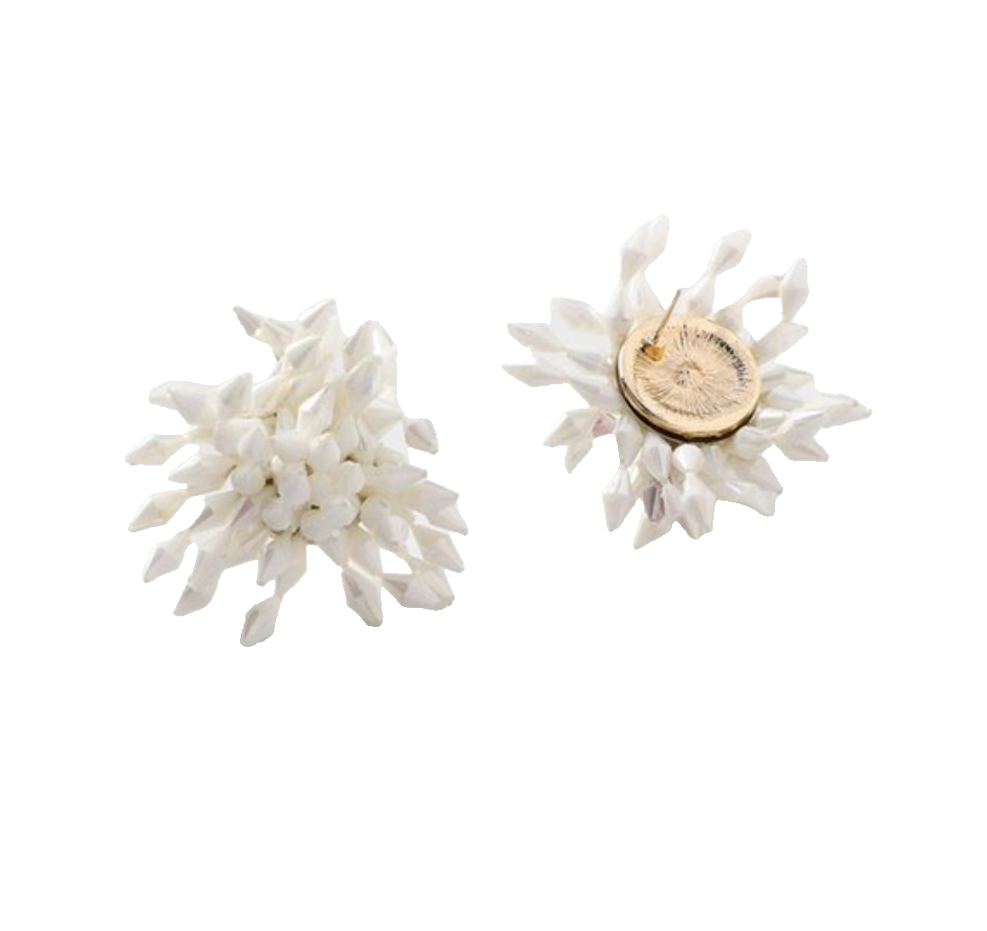 White/wedding/occasion Beaded Stud Earring